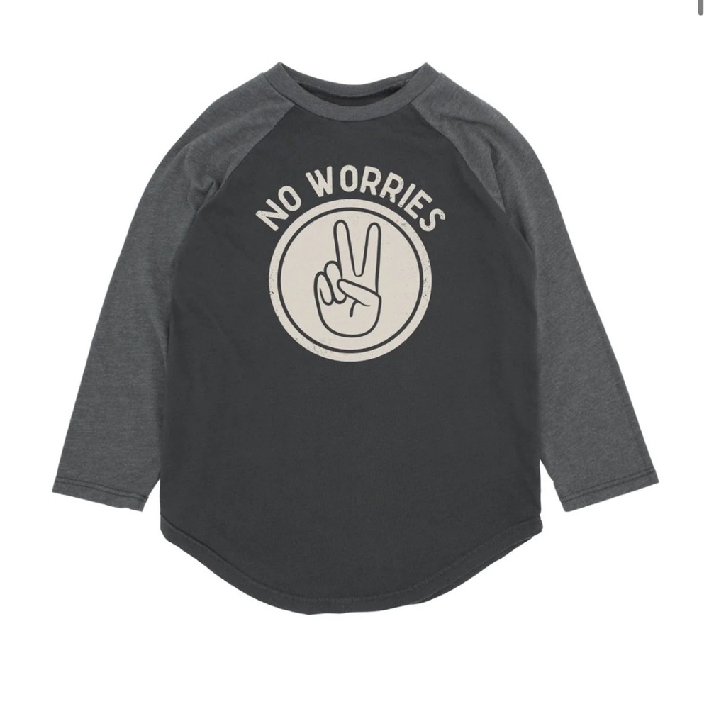 Feather 4 Arrow - Kids No Worries Graphic Raglan Shirt - Black 2T
